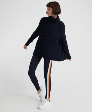 Superdry Retro Leggings Női Sportruházat Sötétkék | TZKUH1674